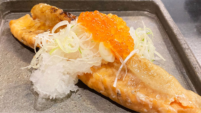 銀ジャケのハラス親子焼き