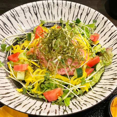 トロたく生野菜丼定食